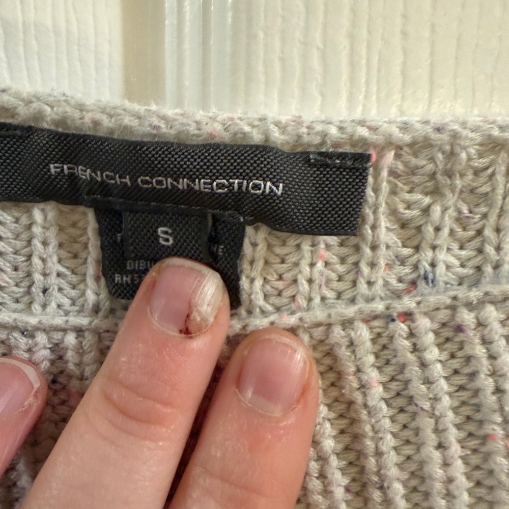 French Connection Cream Crew Neck Sweater - Picture 2 of 5